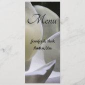Witte Magnolia Trouwdinermenu Menu (Voorkant)