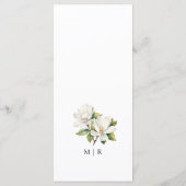 Witte Magnolia Waterverf Bloemen Trouwmenu Menu (Achterkant)