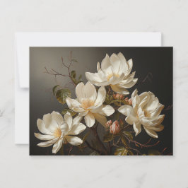 Witte magnolibloemen briefkaart