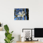 Witte Magnolievloer in de boom Poster (Thuiskantoor)