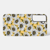 Witte maissoorten, wilde bloemen op geel samsung galaxy hoesje (Achterkant horizontaal)
