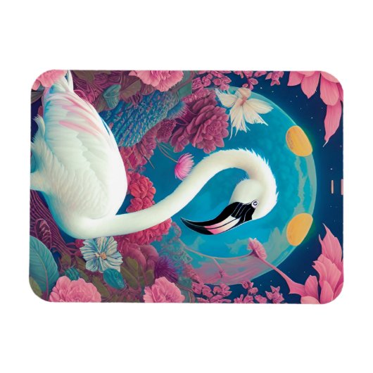 Witte majestueuze flamingo magneet (Horizontaal)