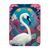 Witte majestueuze flamingo magneet (Verticaal)
