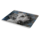 Witte Maltees/Shih Tzu fluffy dog Snijplank (Hoek)