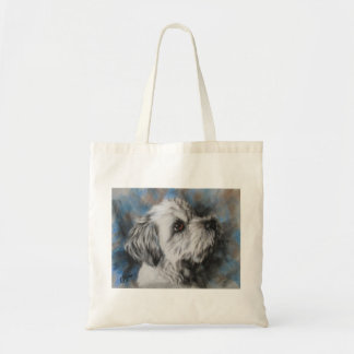 Witte Maltees/Shih Tzu fluffy dog Tote Bag