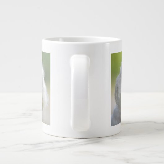 Witte Maltese hond Extra Grote Mok (Achterkant)