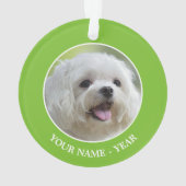 Witte Maltese hond Ornament (achterkant)