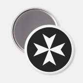 Witte Maltese Kruis Magneet (Voorkant / Achterkant)