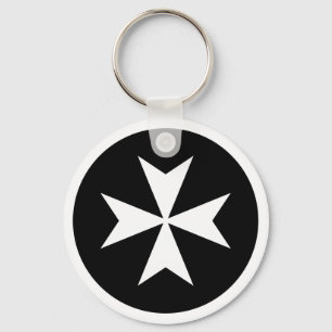 Witte Maltese Kruis Sleutelhanger