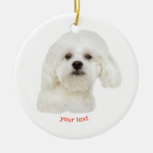 Witte Maltese puppy personaliseren Keramisch Ornament (Voorkant)