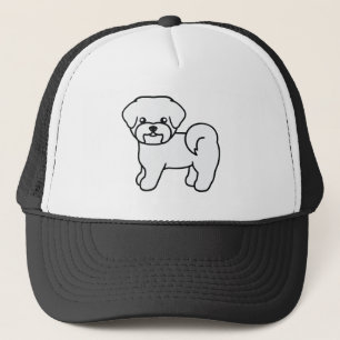 Witte Maltezer Hond Cartoon Illustratie Trucker Pet