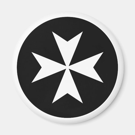 Witte Maltezer Kruis Magneet (Voorkant)