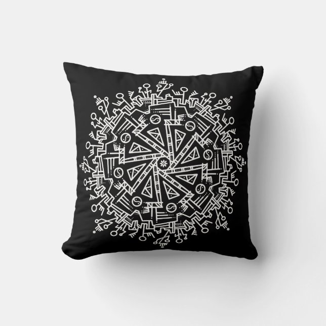 Witte Mandala Kussen (Voorkant)