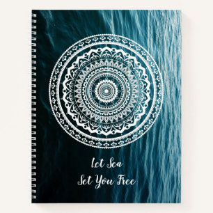 Witte Mandala Laat de zee je vrij Notitieboek