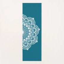 Witte Mandala op Blauwe Achtergrond