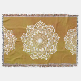Witte Mandala op Gouden Achtergrond Deken