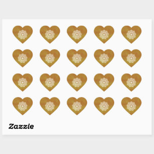 Witte Mandala op Gouden Achtergrond Hart Sticker