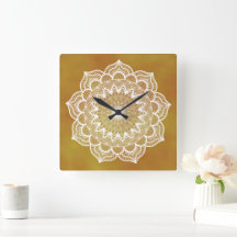 Witte Mandala op Gouden Achtergrond
