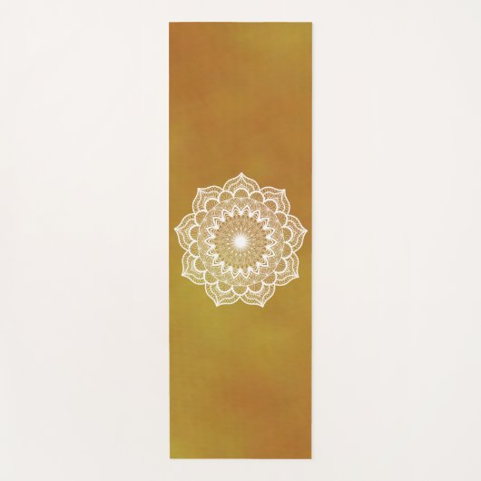 Witte Mandala op Gouden Achtergrond Yogamat (Voorkant)