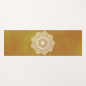 Witte Mandala op Gouden Achtergrond Yogamat (Voorkant (horizontaal))