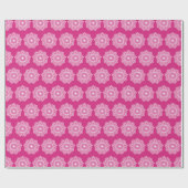 Witte Mandala op Roze Achtergrond Cadeaupapier (Vlak)