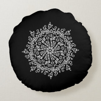 Witte Mandala Rond Kussen