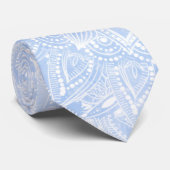 Witte mandalas Collectie blauw ontwerp Stropdas (Opgerold)