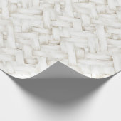 Witte mandvlechtbruiloft cadeaupapier (Hoek)