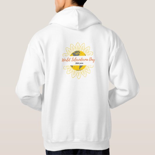 Witte Mannen Hoodie - Wereld Scleroderma Dag (Achterkant)