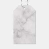 Witte Marble Modern Script Persoonlijke naam Cadeaulabel (Achterkant)
