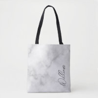 Witte Marble Modern Script Persoonlijke naam