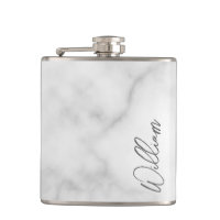 Witte Marble Modern Script Persoonlijke naam