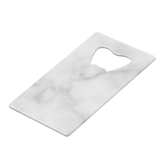 Witte Marble Modern Script Persoonlijke naam Kredietkaart Flessenopener (Achterkant Gekanteld)
