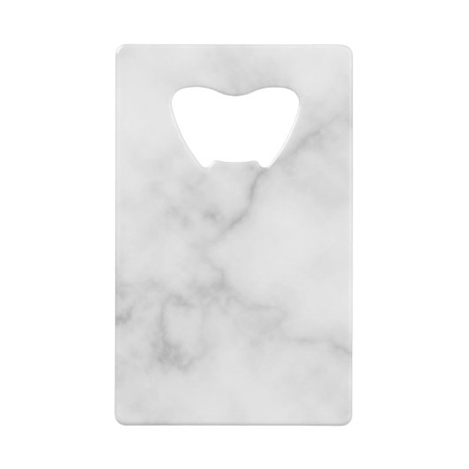 Witte Marble Modern Script Persoonlijke naam Kredietkaart Flessenopener (Achterkant)