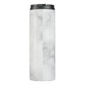 Witte Marble Modern Script Persoonlijke naam Thermosbeker (Achterkant)