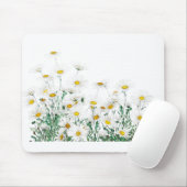 witte margaret daisy horizontale waterverf muismat (Met muis)