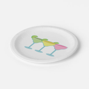 Witte Margarita Glazen Party Borden Papieren Bordje