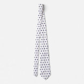Witte & Marine Polka Dot Geometrische Patroon Cirk Stropdas (Achterkant)
