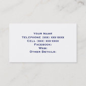 Witte Marine Vert Stripe 6x Pnk Vine Monogram DIY  Visitekaartje (Achterkant)