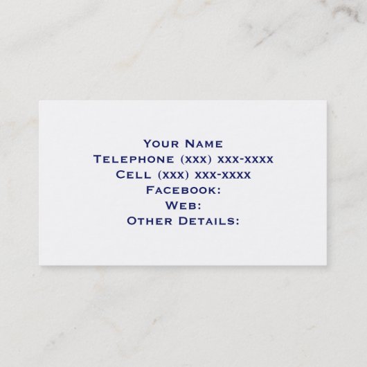 Witte Marine Vert Stripe 6x Pnk Vine Monogram DIY  Visitekaartje (Achterkant)