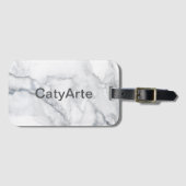 Witte marmer bagagelabel (Voorkant (horizontaal))