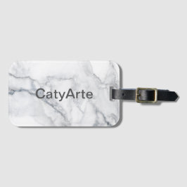 Witte marmer bagagelabel
