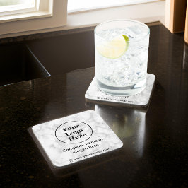 Witte marmer bier onderzetter