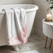 Witte marmer Blush roze roze glitter Handdoek