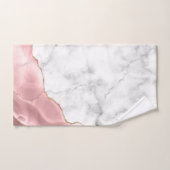 Witte marmer Blush roze roze glitter Handdoek (Handdoek)