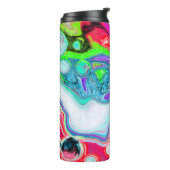 Witte marmer Colorful Fluid Art Thermosbeker (Gedraaid links)