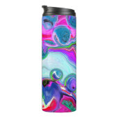 Witte marmer Colorful Fluid Art Thermosbeker (Geroteerd rechts)