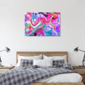 Witte marmer Colorful Marble Art Canvas Afdruk (Insitu (Slaapkamer))