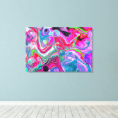 Witte marmer Colorful Marble Art Canvas Afdruk (Insitu (Houten vloer))