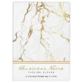 Witte marmer en gouden korrel klembord (Achterkant)